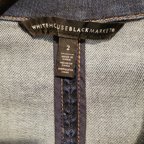 White House Black Market Dark Blue Jean Jacket - Picture 2 of 8